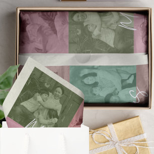 Familien-Weihnachtsfoto-Collage-Geschenkpapier  Seidenpapier