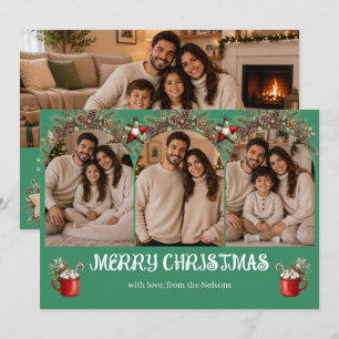 Familien-Weihnachtsfoto-Karte   Festtagsgruß Feiertagskarte