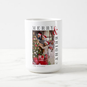 Familien-Weihnachtsfoto Karte Moderne Schrift Feie Kaffeetasse