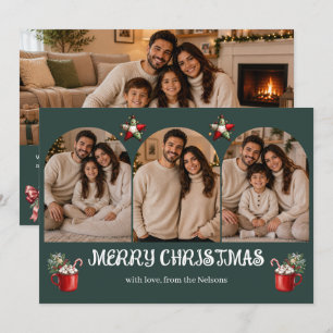 Familien-Weihnachtsfoto-Karte Weihnachtsgruß Feiertagskarte
