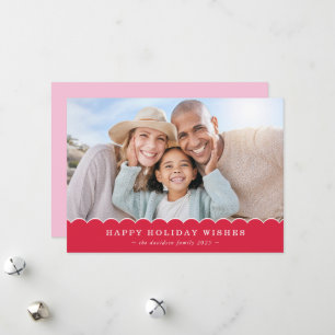 FAMILIEN WEIHNACHTSFOTO süß lustig Muschel rot pin Feiertagskarte