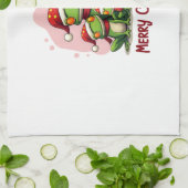 Familien-Weihnachtsfrösche (1) Geschirrtuch (Gefaltet)