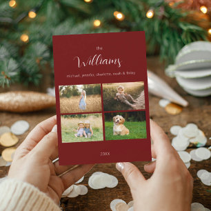 Familien-Weihnachtskarte mit mehreren Fotos im min Feiertagskarte