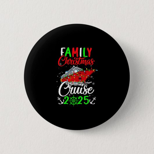 Familien-Weihnachtskreuzfahrt 2025 Squad Xmas Lust Button (Vorderseite)