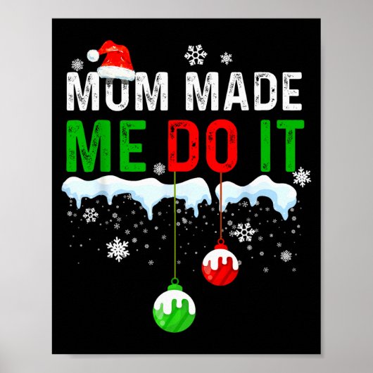 Familien-Weihnachtspyjamas passend Mom hat mich da Poster (Vorne)