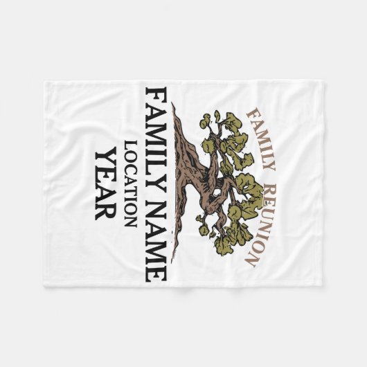 Familien-Wiedersehen-Baum-Fleece-Decke Fleecedecke (Vorderseite (Horizontal))