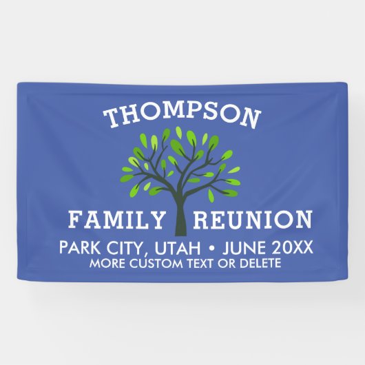 Familien-Wiedersehen-Baum-Name-Standort-Datum Banner (Horizontal)