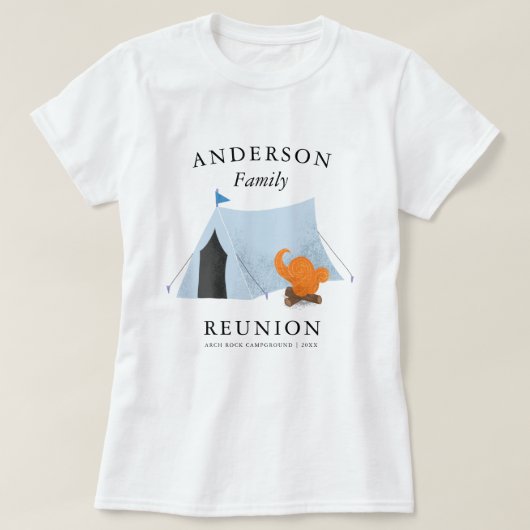 Familien-Wiedersehen-Campings-Reise T-Shirt (Design vorne)