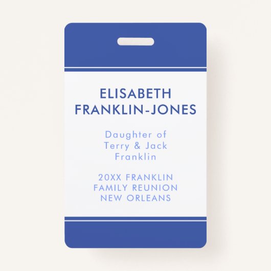 Familien-Wiedersehen-kundenspezifische Farbe und Ausweis (Vorderseite)