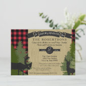 Familien-Wiedersehen-Picknickcampout-rustikale Einladung (Stehend Vorderseite)