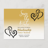 Familien-Wiedersehen Save the Date Black Linked He Ankündigungspostkarte (Vorderseite)