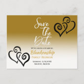 Familien-Wiedersehen Save the Date Black Linked He Ankündigungspostkarte (Vorderseite)