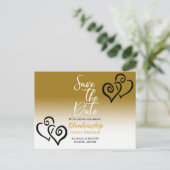 Familien-Wiedersehen Save the Date Black Linked He Ankündigungspostkarte (Stehend Vorderseite)