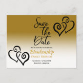 Familien-Wiedersehen Save the Date Black Linked He Ankündigungspostkarte (Vorderseite)