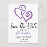 Familien-Wiedersehen Save the Date Lila gebundene 