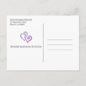 Familien-Wiedersehen Save the Date Lila gebundene Ankündigungspostkarte (Rückseite)