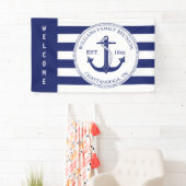 Familien-Wiedersehen-Seeanker Striped Willkommen Banner (Insitu)