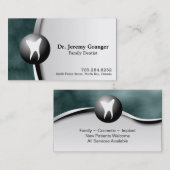 Familien-Zahnarzt-Geschäfts-Karte - Zahn aquamarin Visitenkarte (Vorne/Hinten)