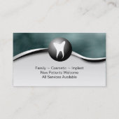 Familien-Zahnarzt-Geschäfts-Karte - Zahn aquamarin Visitenkarte (Rückseite)