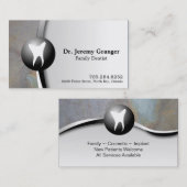 Familien-Zahnarzt-Visitenkarte - Zahn-Grau u. Weiß Visitenkarte (Vorne/Hinten)