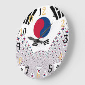 Familien-zeitloses Rot und blauer Große Wanduhr (Winkel)