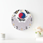 Familien-zeitloses Rot und blauer Große Wanduhr (Zuhause)