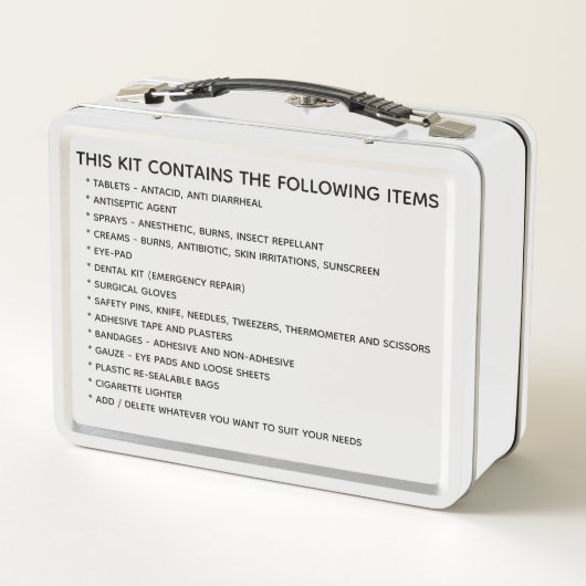 Familien-Zuhause Erste-Hilfe-Ausrüstung des Metall Brotdose (Rückseite)