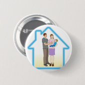 Familien-Zuhausekonzept Button (Vorne & Hinten)
