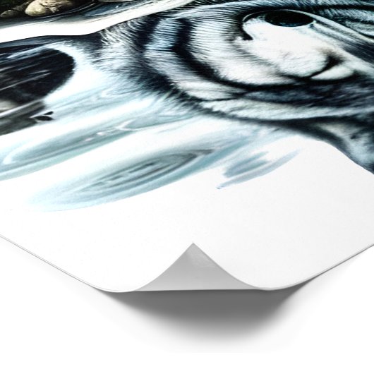 Familienaase Serene Wolf in idyllischer Natur16x20 Poster (Ecke)