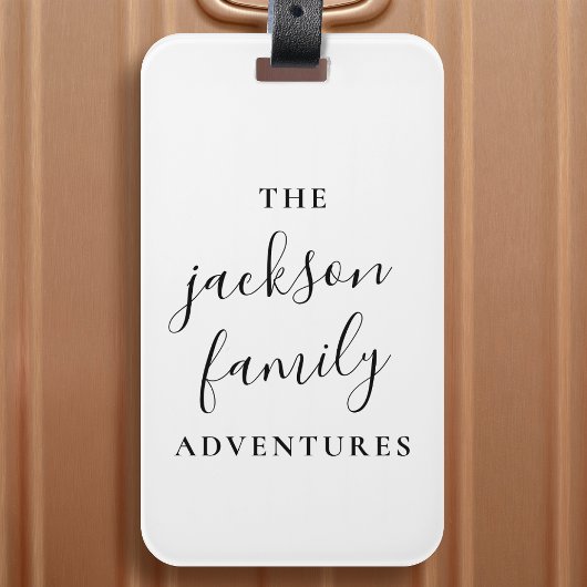 Familienabenteuer | Original Modern Minimalistisch Gepäckanhänger