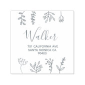 Familienadresse Blumendoodle Permastempel (Design)