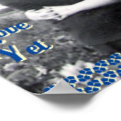 Familienakronym Eltern Foto Blue Floral Borders Poster (Ecke)