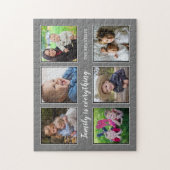 Familienangebot 6 Foto Collage Grau Puzzle (Vertikal)