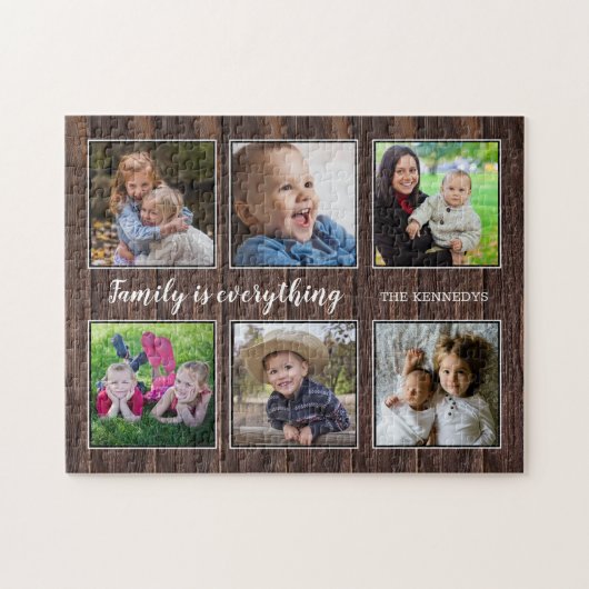 Familienangebot 6 Fotomaterial Rustikales Holz Puzzle (Horizontal)