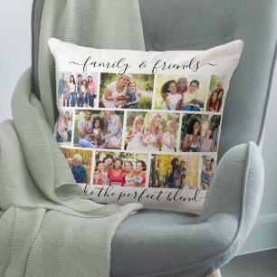 Familienangebot und Freunde 12 Foto Collage Kissen
