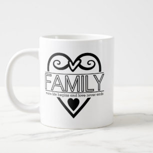 Familienangebot - "Wo das Leben beginnt und Liebe Jumbo-Tasse