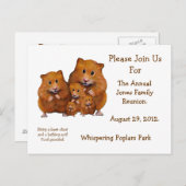 FAMILIENANLAGE, WIEDERSEHEN, Hamster, Kunstwerke Einladungspostkarte (Vorne/Hinten)