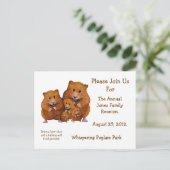 FAMILIENANLAGE, WIEDERSEHEN, Hamster, Kunstwerke Einladungspostkarte (Stehend Vorderseite)