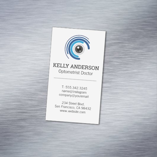 Familienarzt | Praxis MD | Optometrie-Logo Magnetische Visitenkarte (Beispiel)
