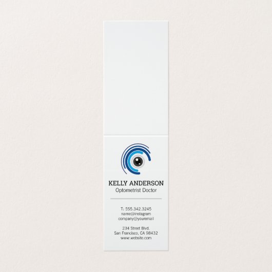 Familienarzt | Praxis MD | Optometrie-Logo Visitenkarten (Außenseite Aufgefaltet)