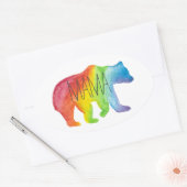 Familienaufkleber für Mama Bear Watercolor Ovaler Aufkleber (Umschlag)