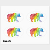 Familienaufkleber für Mama Bear Watercolor Ovaler Aufkleber (Blatt)