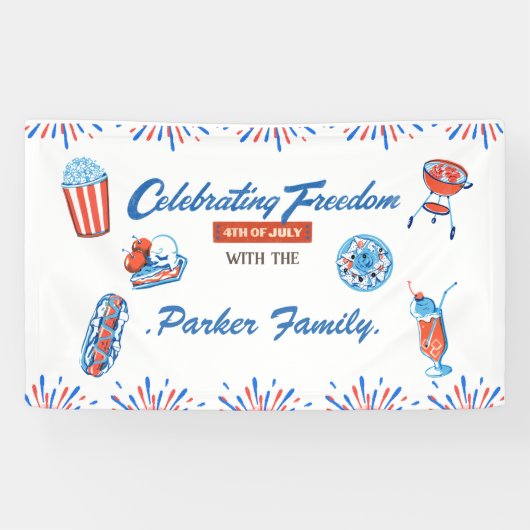 Familienbande 4. Juli Party Banner (Horizontal)