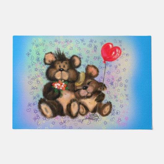 Familienbär mit Balloon Doormat Fußmatte (Vorderseite)