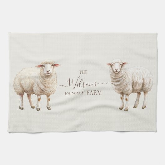 Familienbauernhof Rustikales Schaf  Geschirrtuch (Horizontal)