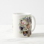 Familienbaum Foto Collage 16 Picture Light Beige Kaffeetasse (VorderseiteRechts)