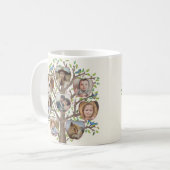 Familienbaum Foto Collage 16 Picture Light Beige Kaffeetasse (Vorderseite Links)