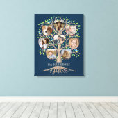 Familienbaum Foto Collage 8 Bilder Name dk Blue Leinwanddruck (Insitu (Holzboden))