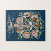 Familienbaum Foto Collage 8 Bilder Name dk Blue Puzzle (Horizontal)