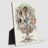 Familienbaum Foto Collage 8 Bilder Name Lt Beige Fotoplatte (Seite)